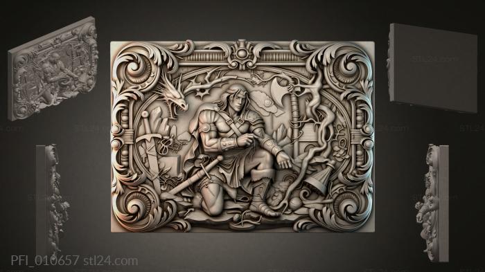 Панно фентези (PFI_010657) 3D модель для ЧПУ станка