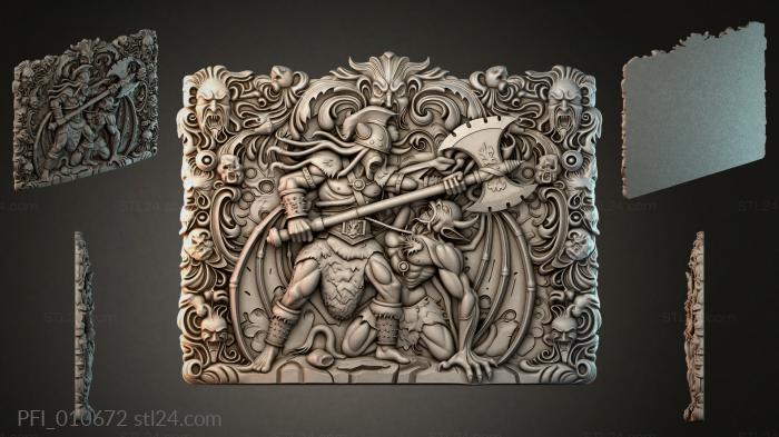Панно фентези (PFI_010672) 3D модель для ЧПУ станка