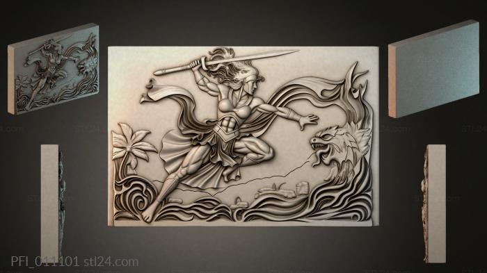 Панно фентези (PFI_011101) 3D модель для ЧПУ станка