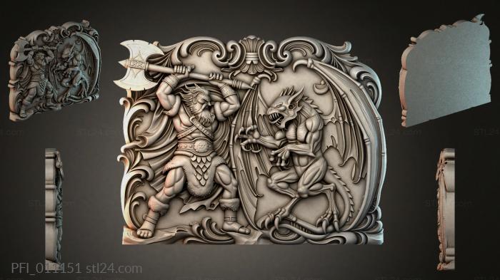 Панно фентези (PFI_011151) 3D модель для ЧПУ станка