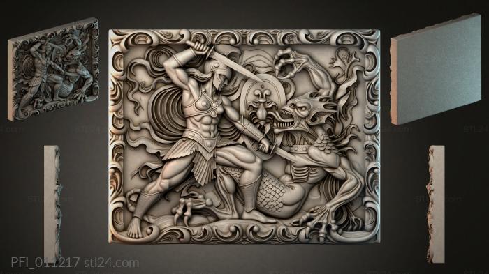 Панно фентези (PFI_011217) 3D модель для ЧПУ станка