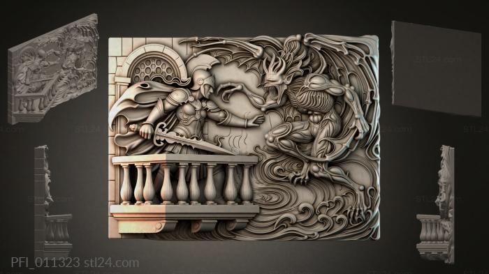 Панно фентези (PFI_011323) 3D модель для ЧПУ станка
