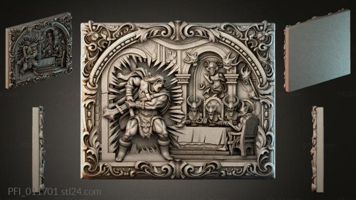Панно фентези (PFI_011701) 3D модель для ЧПУ станка
