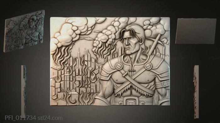 Панно фентези (PFI_011734) 3D модель для ЧПУ станка