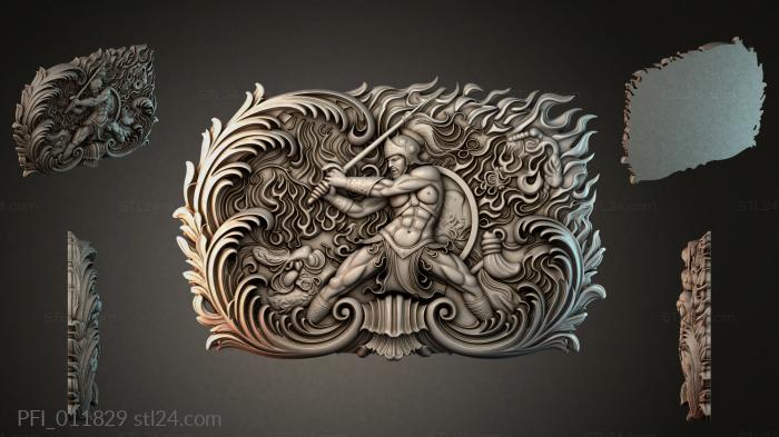 Панно фентези (PFI_011829) 3D модель для ЧПУ станка