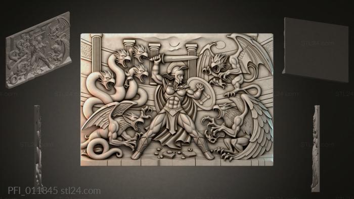Панно фентези (PFI_011845) 3D модель для ЧПУ станка