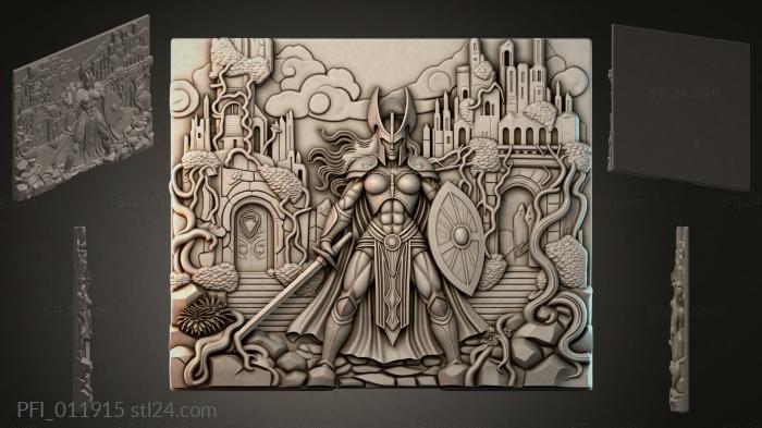 Панно фентези (PFI_011915) 3D модель для ЧПУ станка