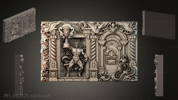 Панно фентези (PFI_012121) 3D модель для ЧПУ станка