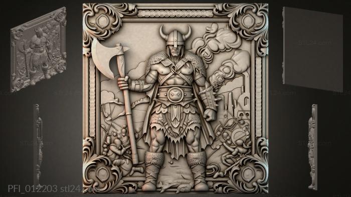 Панно фентези (PFI_012203) 3D модель для ЧПУ станка