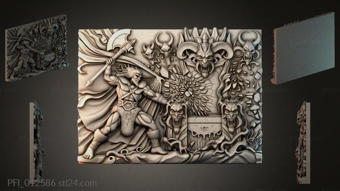Панно фентези (PFI_012586) 3D модель для ЧПУ станка