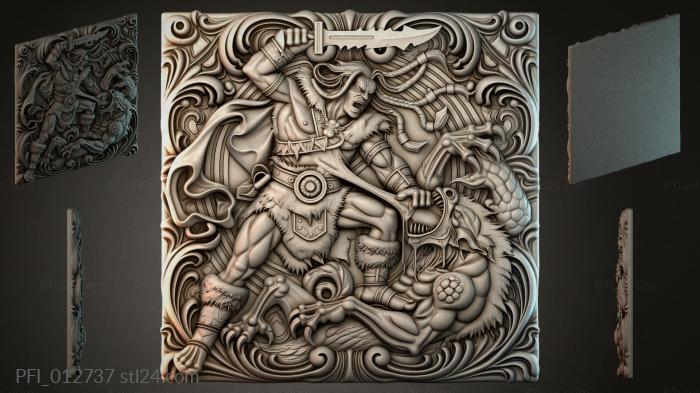 Панно фентези (PFI_012737) 3D модель для ЧПУ станка