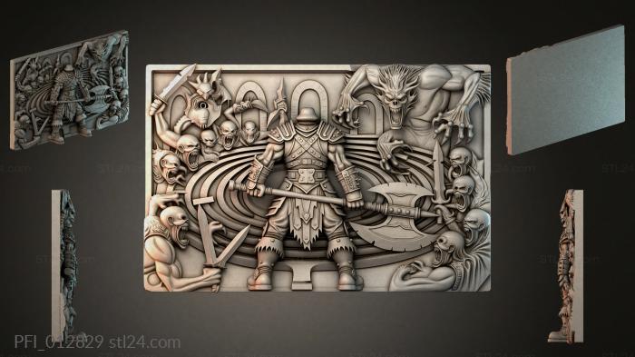 Панно фентези (PFI_012829) 3D модель для ЧПУ станка