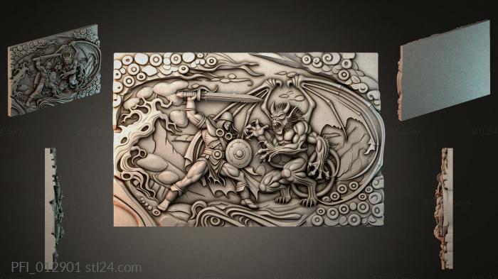 Панно фентези (PFI_012901) 3D модель для ЧПУ станка