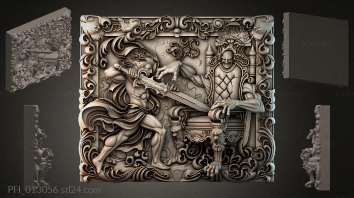 Панно фентези (PFI_013056) 3D модель для ЧПУ станка
