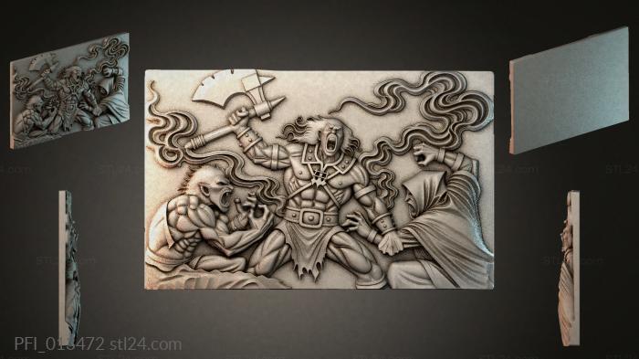 Панно фентези (PFI_013472) 3D модель для ЧПУ станка