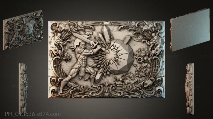 Панно фентези (PFI_013536) 3D модель для ЧПУ станка