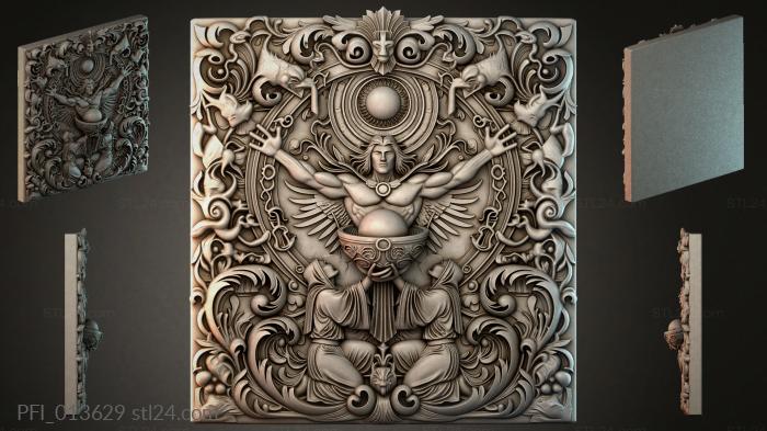 Панно фентези (PFI_013629) 3D модель для ЧПУ станка