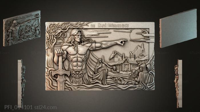 Панно фентези (PFI_014101) 3D модель для ЧПУ станка