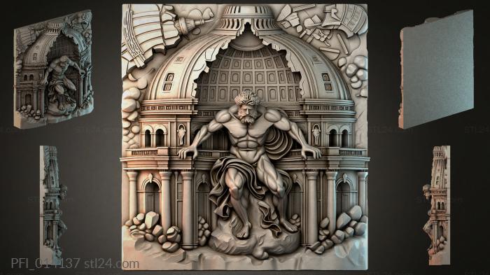 Панно фентези (PFI_014137) 3D модель для ЧПУ станка