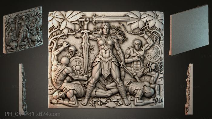 Панно фентези (PFI_014281) 3D модель для ЧПУ станка