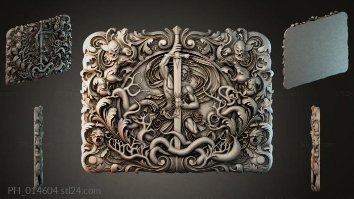 Панно фентези (PFI_014604) 3D модель для ЧПУ станка
