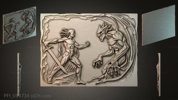 Панно фентези (PFI_014734) 3D модель для ЧПУ станка