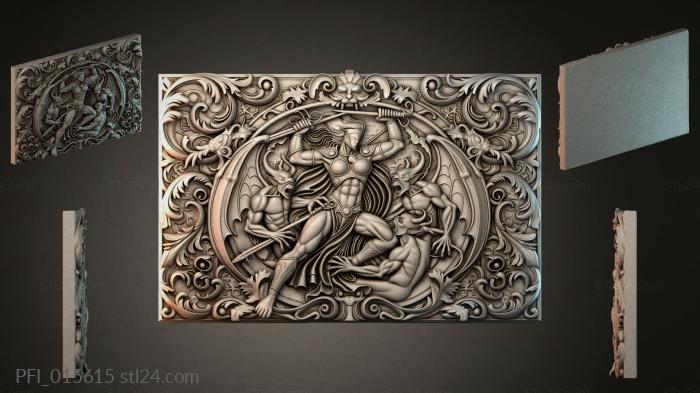Панно фентези (PFI_015615) 3D модель для ЧПУ станка