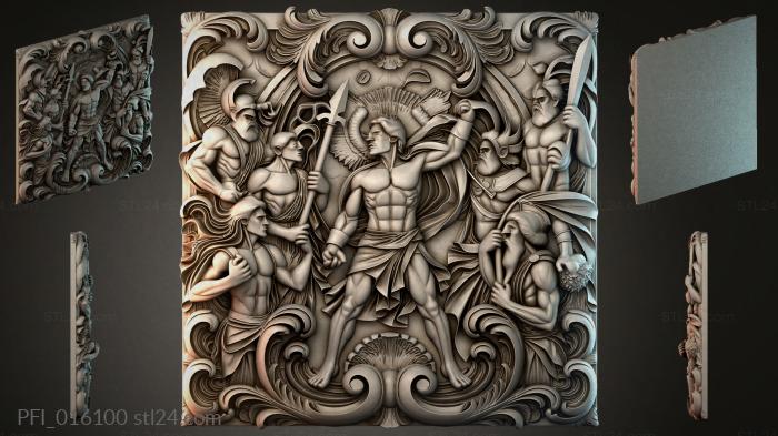 Панно фентези (PFI_016100) 3D модель для ЧПУ станка