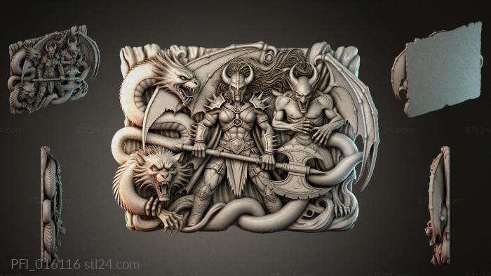 Панно фентези (PFI_016116) 3D модель для ЧПУ станка