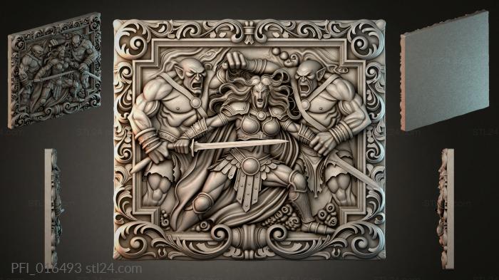 Панно фентези (PFI_016493) 3D модель для ЧПУ станка
