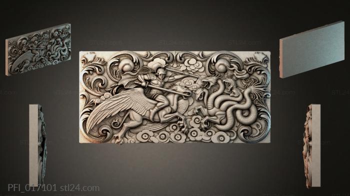 Панно фентези (PFI_017101) 3D модель для ЧПУ станка