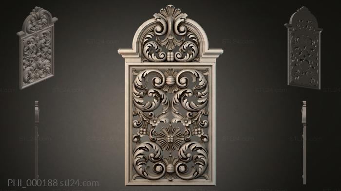 Different panels (PHI_000188) 3D models for cnc