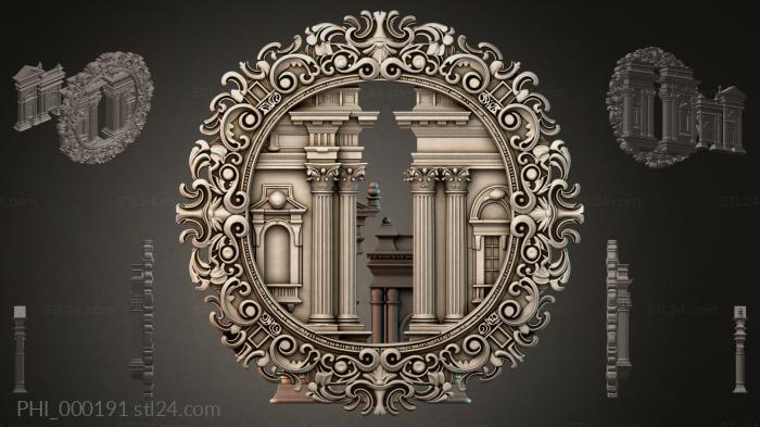 Different panels (PHI_000191) 3D models for cnc