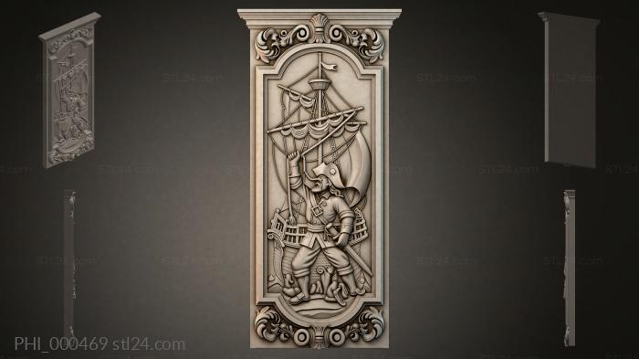 Different panels (PHI_000469) 3D models for cnc