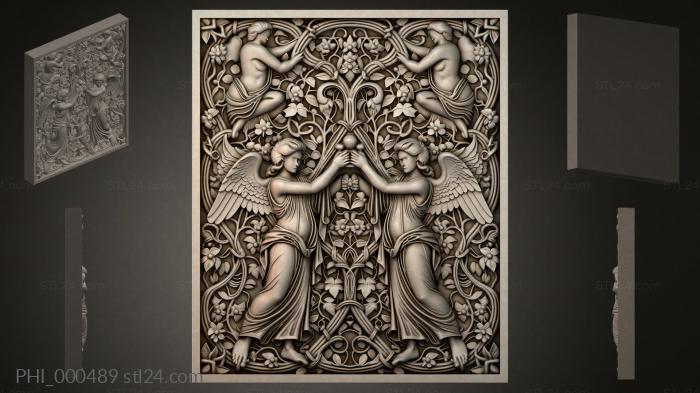 Different panels (PHI_000489) 3D models for cnc