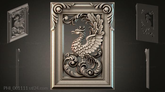Different panels (PHI_001111) 3D models for cnc