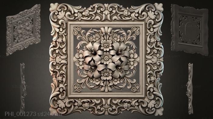 Different panels (PHI_001273) 3D models for cnc