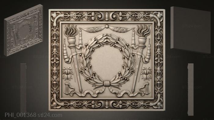 Different panels (PHI_001368) 3D models for cnc