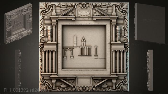 Different panels (PHI_001392) 3D models for cnc