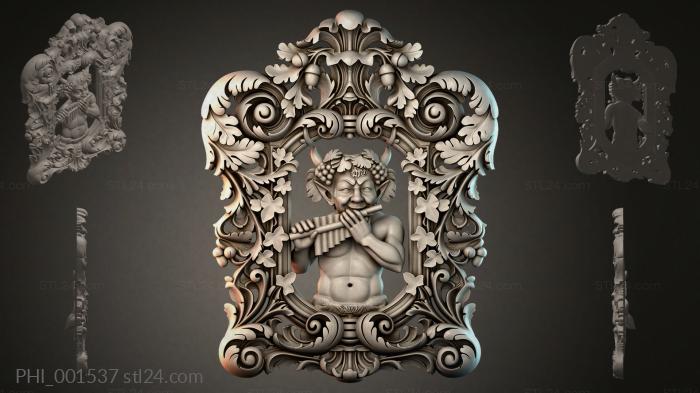Different panels (PHI_001537) 3D models for cnc