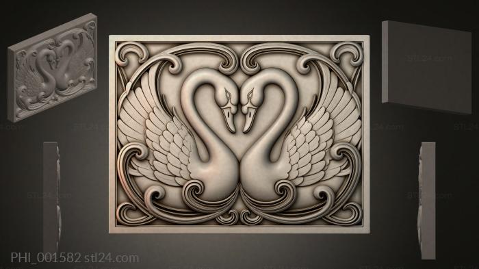 Different panels (PHI_001582) 3D models for cnc