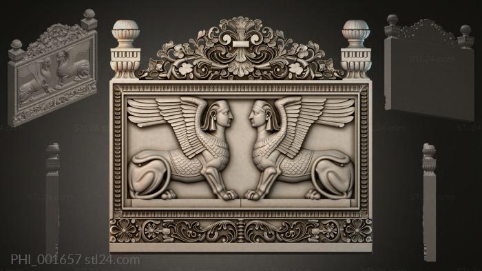 Different panels (PHI_001657) 3D models for cnc