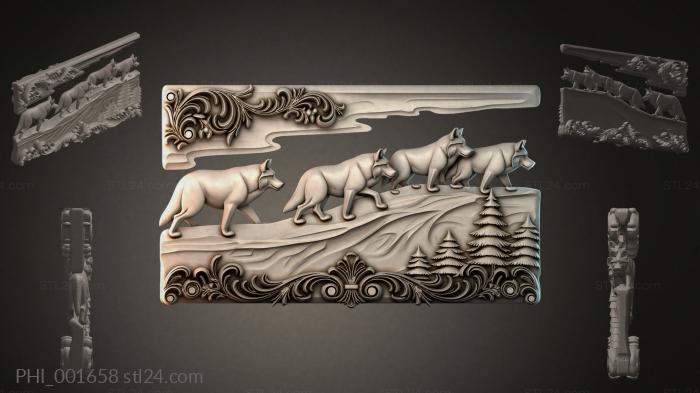 Different panels (PHI_001658) 3D models for cnc
