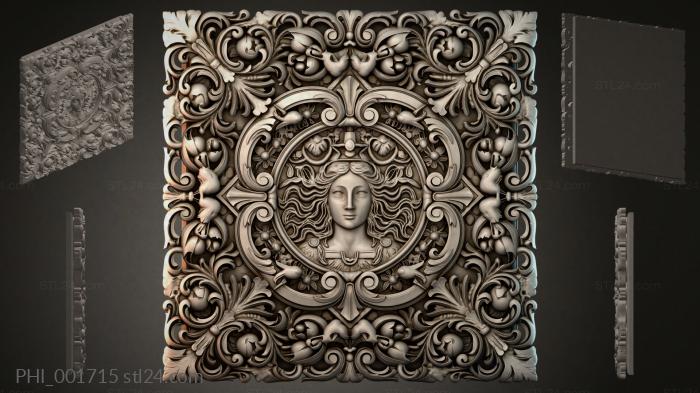 Different panels (PHI_001715) 3D models for cnc