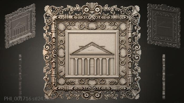 Different panels (PHI_001716) 3D models for cnc