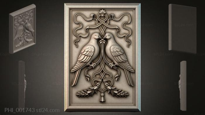 Different panels (PHI_001743) 3D models for cnc