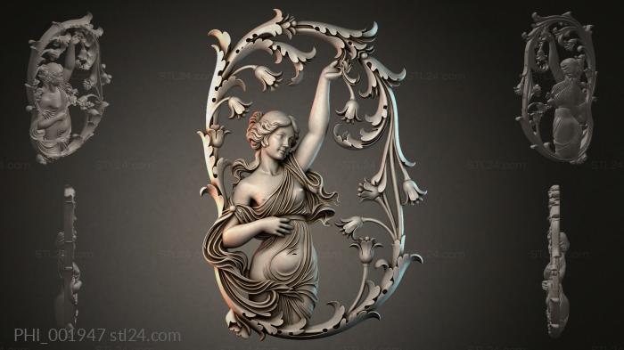 Different panels (PHI_001947) 3D models for cnc