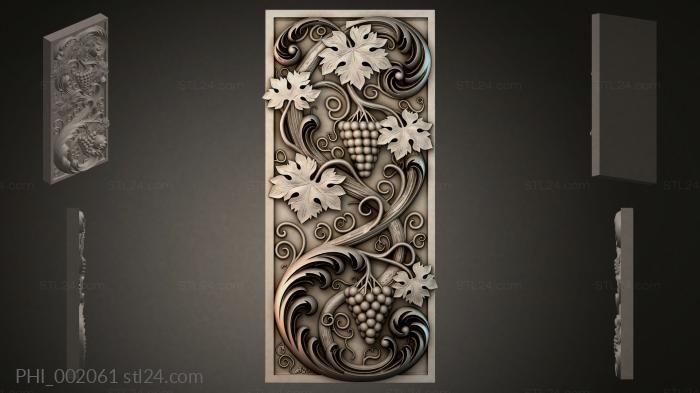 Different panels (PHI_002061) 3D models for cnc