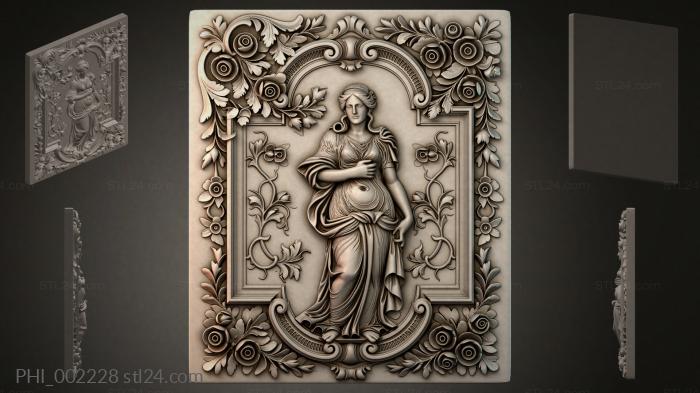 Different panels (PHI_002228) 3D models for cnc