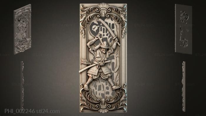 Different panels (PHI_002246) 3D models for cnc